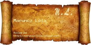 Maruncz Lola névjegykártya
